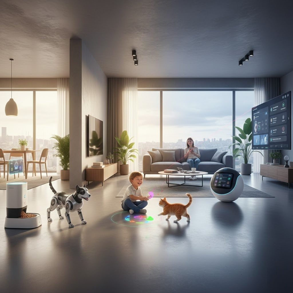 Living with Robots: A Day in the Life of a High-Tech Pet Household